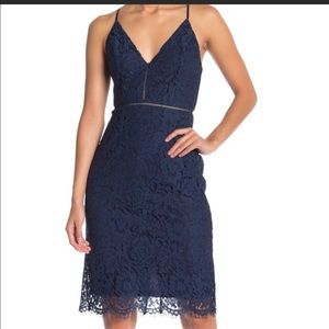 ASTR the Label Lace Bodycon Dress Navy Size XS